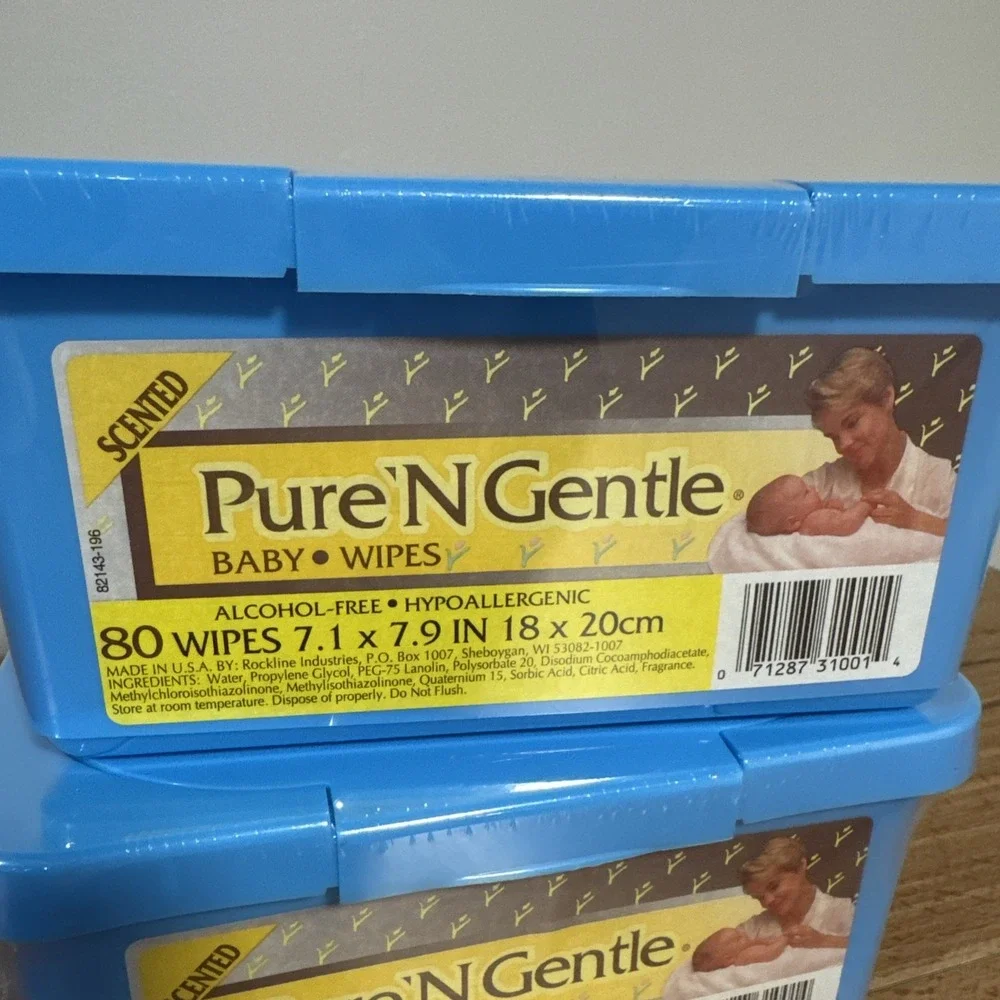VTG Lot of 2 NOS SEALED PureN' Gentle Pure N Gentle Baby Wipes Props 80 Wipes